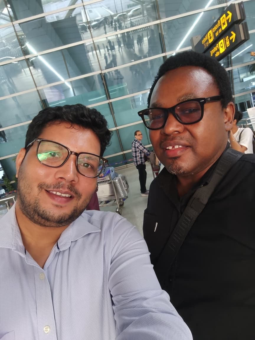 International patient with Healnexa coordinator at Delhi airport